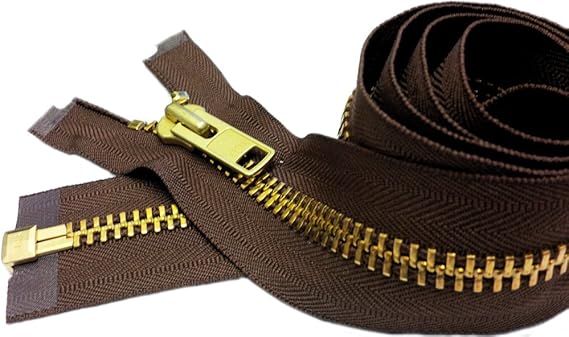 YKK 30" Extra Heavy Duty Jacket Zipper YKK #10 Brass Separating ~ Color 568 Seal Brown (1 Zipper/Pack)