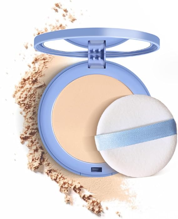 Oil Control Matte Face Pressed Powder,Smooth Flawless Setting Powder Makeup,Long Lasting Waterproof Lightweight Finishing Powder Compact For Women,Controls Shine,0.35oz (01# Classic Ivory, 0.35 OZ)