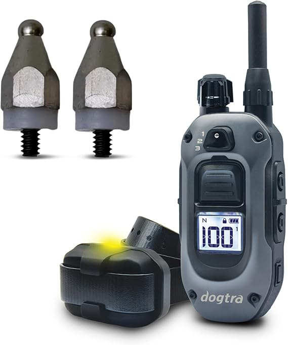 Dogtra 280X Remote Training E-Collar with Titanium Contact Points 3/4" | 3-Dog Compatible, 1/2 Mile Range, Waterproof, 100 Levels, LED Light, Boost & Vibration, 10lbs+, Ideal for Short-Haired Dogs