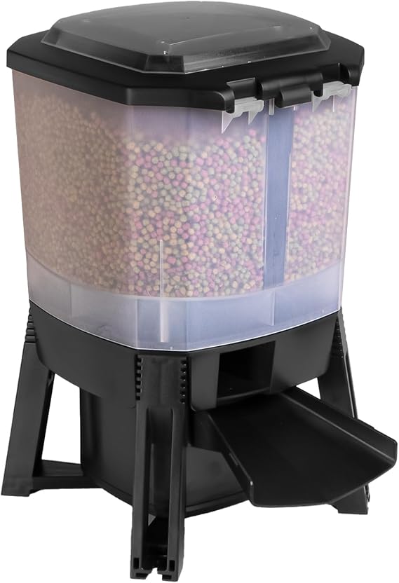 SunSun Grech Automatic Solar Pond Feeder Programmable Fish Food Dispenser for Outdoor Ponds, 6L Pellet Capacity, Precise Feeding Control, Solar-Powered, CFF-206