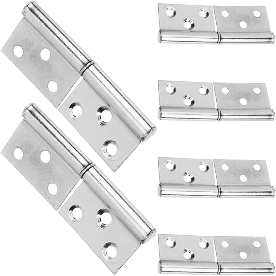 6pcs Stainless Steel Flag Hinges Heavy Duty Detachable Door Hinges for Wood Doors and Windows 3-inch Removable Lift-Off Hardware for Indoor and Outdoor Use