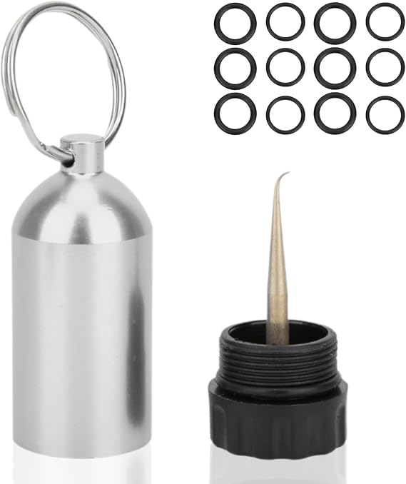 HERCHR Scuba Diving Tank, Mini Tank Key Ring Diving Cylinder Valve with O-Rings Dive Kit