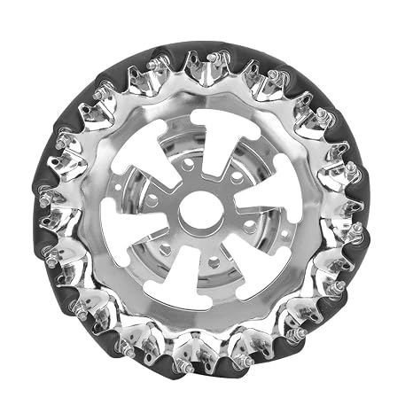 6in Metal Mecanum Wheel with 16 TPU Rubber Rollers, Omnidirectional Industrial Robot Part, 45 Degree Movement, Easy Installation for DIY Robot Projects