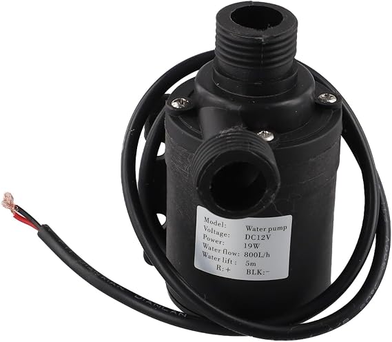 DC Brushless Submersible Water Pump 12V/24V For Fountain Pool Solar Circulation, Low Noise 800L/H Flow, 1/2 Inch Thread, Plastic Body, 5m Max Head(DC