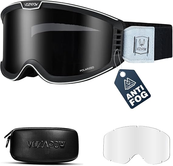 Dirt Bike Goggles Anti Fog with Clear/Grey Lens for Men Women