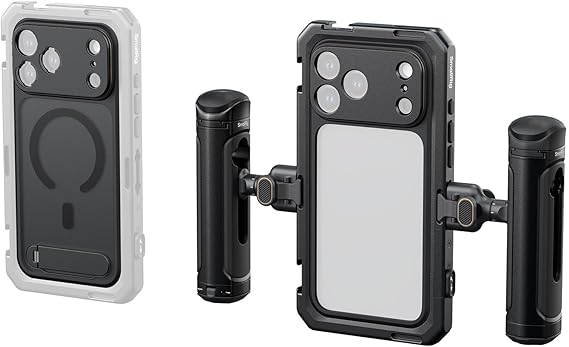 SMALLRIG Phone Video Cage Dual Handheld Kit for iPhone 17 Pro, Phone Rig with Wireless Quick Release Side Handle, 17mm T-Mount & Lens Backplate for Video Recording/YouTube/Live Streaming/Vlog - 5540