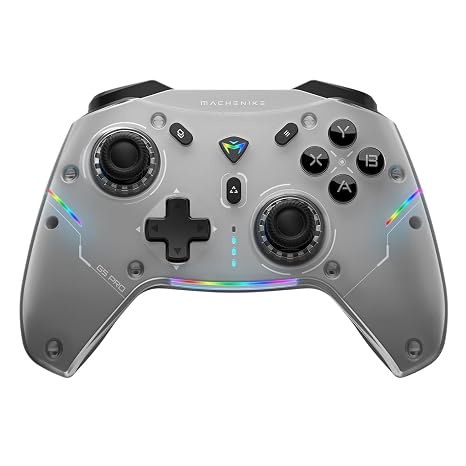 Machenike G5 Pro Gaming Bluetooth Controller für PC/Switch/IOS/Android Wireless Hall Effect Controller für 6 RGB Lichteffekte 6-Gyroskop Turbo Funktion (Schwarz)
