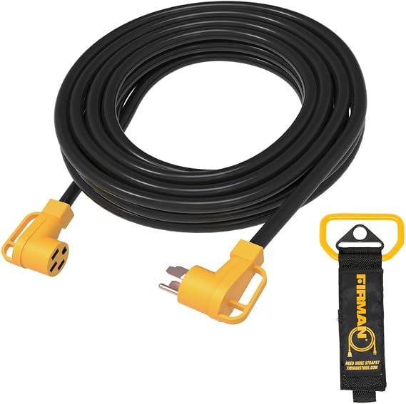 Firman 1190 Heavy Duty 14-50P to 14-50R 25' Extension Power Cord 50 Amp, RV, Generator & Outdoor Use, Weatherproof, 90-Degree Plug, Durable Power Cable for RVs, Generators, and Heavy-Duty Needs