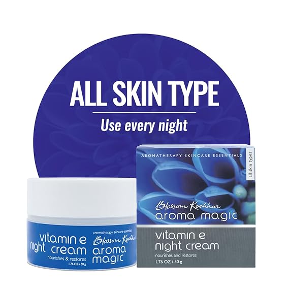 Aroma Magic Vitamin E Night Cream | Hydrating & Nourishing Moisturizer | Restores & Revitalizes Dry, Dull Skin | Anti-Aging & Wrinkle Care | Non-Greasy Formula | 1.76 Oz (50g)