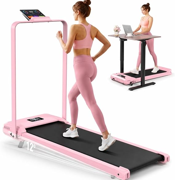 ANCHEER Walking Pads, 2 in 1 Under Desk Treadmill 2.5HP Compact Running Machine with Remote Control, 300lbs Weight Capacity for Home/Gym/Office,Ultra-Quiet, Installation-Free