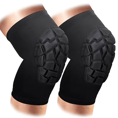 Wanlvhu Knee Pads Wrestling Short Compression Knee Sleeve, 2 Pcs Basketball Volleyball Football Knee Pads Sleeve for Youth Adult Kids (Black, X-Small)