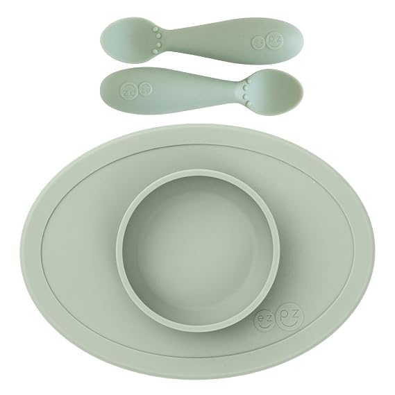 ezpz Tiny Spoon + Tiny Bowl - Baby Essentials Spoon and Bowl