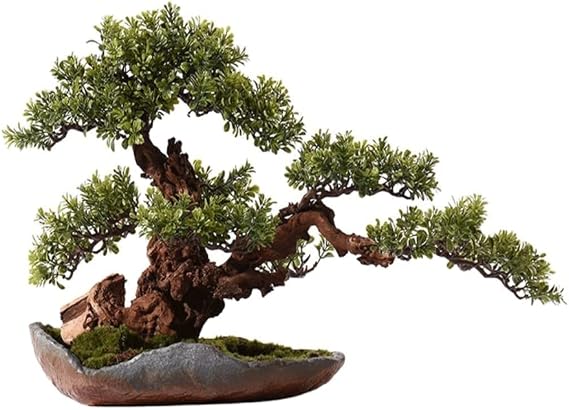 Artificial Bonsai Tree Fake Plant Decoration Potted Tree Small Artificial Pine Bonsai Plant for Home Indoor Decor