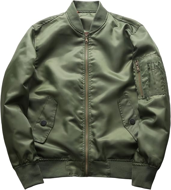 Men's Jackets-Bomber Jacket Fall Winter Warm Windbreaker Full Zip Fighter Pilots Oversized Insulated Tactical Coat