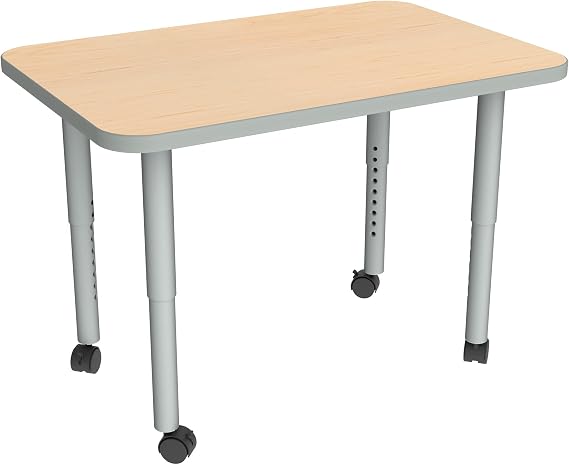 Sprogs Accent Series Preschool Rectangle Adjustable-Height Mobile Collaborative Activity Table