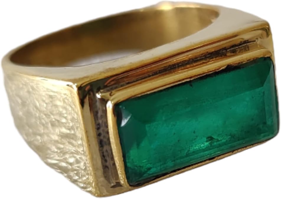 Signet Green Emerald Ring, 925 Sterling Silver, Handmade Natural Emerald Gemstone, Wedding Ring, Gift Ring