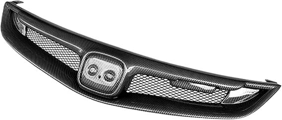 Compatible For Honda Civic 2006-2011 Auto Front Grille Racing Grills Car Upper Bumper Hood Mesh Body Kit Accessories ABS Carbon Fiber Grid(Carbon Fiber Look)