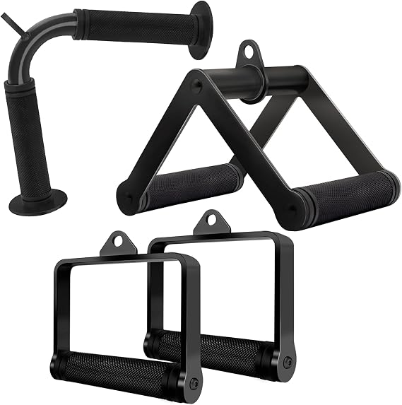 Cable Attachment for Weight Workout LAT Pull Down Attachments Set V Bar and Double D Row Handle and Single D Handle (Pair)