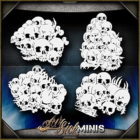 Mini Skull Background 5 AirSick Airbrush Stencil Template