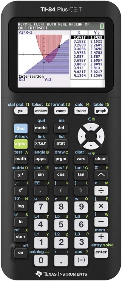 Texas Instruments 84PLCE/TBL/2E5/A TI-84 Plus CE-T Graphic Calculator with USBK Link