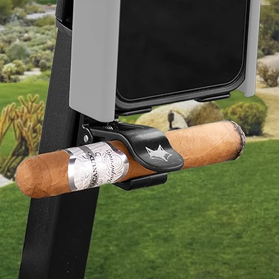 DESERT FOX GOLF Cart Cigar Holder Secure Cigar Clip for Golfers Attaches to Phone Caddy for Hands-Free Cigar Rest Golf Accessories for Cigar Lovers