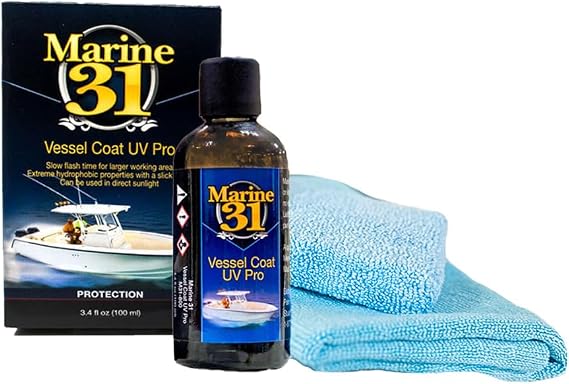 Marine 31 Vessel Coat UV Pro | Advanced UV Protection for Boats & Watercraft | Long-Lasting Ceramic Coating for Fiberglass & Gelcoat Surfaces | Easy Application & High Gloss Finish | M31-800
