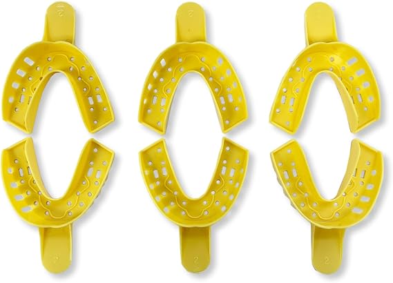 Dental Impression Trays - Pack of 12 Yellow (Large Lower # 2)