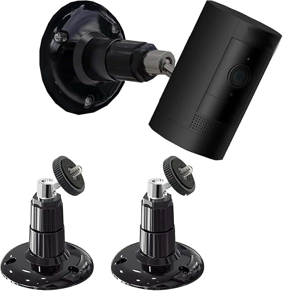 Ring Camera Mount for Arlo, Wyze, Eufy & More - All 1/4" Thread Holes - Black