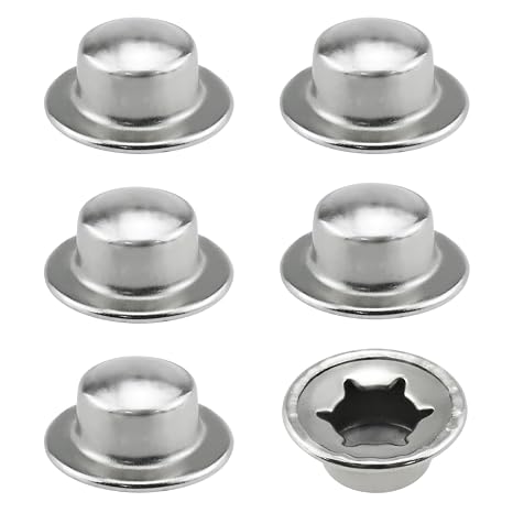 1/2" Push On Pushnut Caps, Spring Steel Push Nuts Axle Caps (6-Pack) | Zinc Mechanical Finish, Permanent Push On Fastening for Hand Trucks, Rolling Bins, Lawn Wagons for Cotter Pins