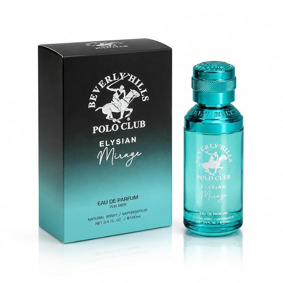 Beverly Hills Polo Club Elysian Mirage Eau de Parfum for Men 3.4 fl oz / 100ml | Fresh Citrus & Ginger Cologne | Long Lasting All Day Wear