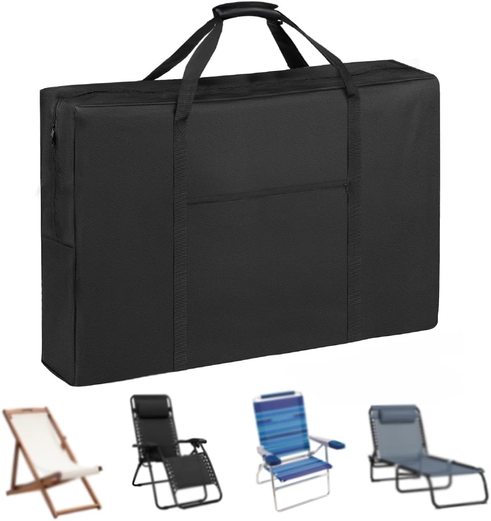 Heavy Duty Folding Chair Storage Bag | Upgrade Large Water-Resistant Carry Bag for Longue,Beach,Wheelchair,Camping,Director Chair-43 L x 9.8 W x 29.5 H
