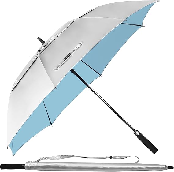 68/62/54 Inch UPF50+ Sun Umbrella UV Protection UV Umbrellas for Sun Protections Windproof Large Golf Umbrella Auto Open and Vented Double Canopy Umbrellas for Rain