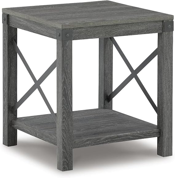 Signature Design by Ashley 1-Piece End Table, Farmhouse Square with Shelf