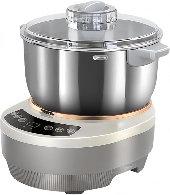 Stainless Steel Dough Maker Proofer with Fermentation Function 5L/7L Capacity, Non-Stick Coating with Measuring Cup & Spoon, Dough Kneader with Timing & Touch Panel Silver
