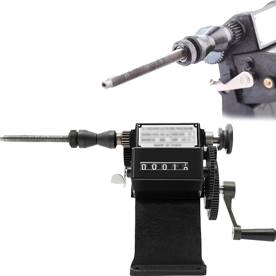 Manual Coil Counting Winding Machine, 2000RPM Hand Coil Winder with Zero Button, 0-99999 Counting Display, Hand Crank Wire Winder, for 0.02-2.6mm Wire, Guitar Pickup Coils, Motor Coils