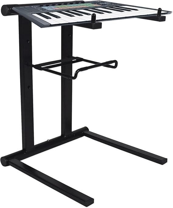 Novation FLkey Mini Bundle: Compact 25-Mini-Key MIDI Keyboard Controller for FL Studio, RLS2400 Lightweight Folding DJ Laptop Stand with Extra Shelf and Travel Bag, 2-items