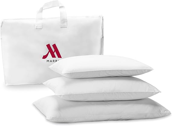 Marriott Hotel Down Alternative Eco Pillow - Luxury Hotel Pillows with 100% Recycled Fill - Down Alternative Pillow for Sleeping - Original Hotels Bedding - Set of 2 - Standard
