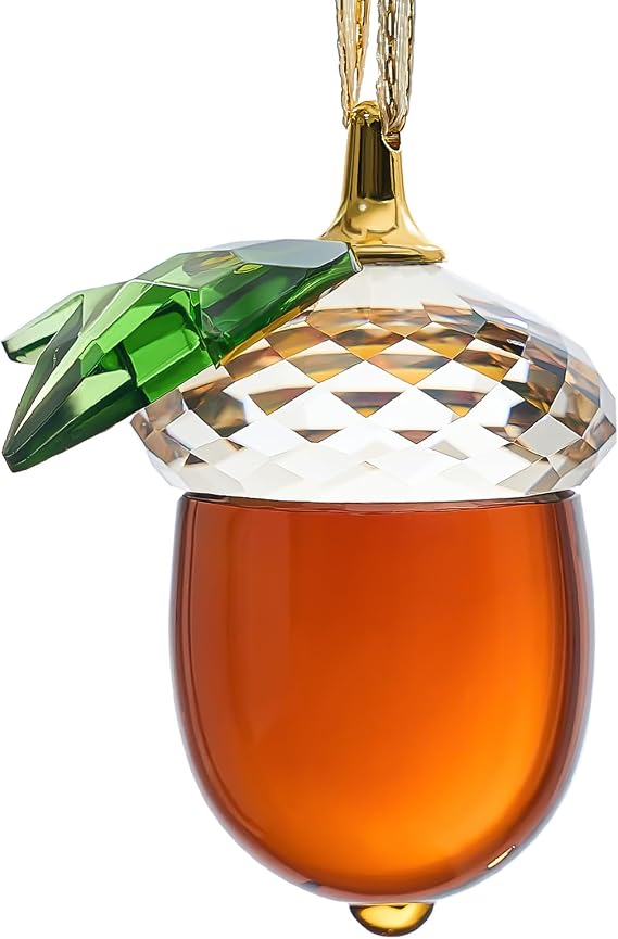 2025 Crystal Acorn Christmas Tree Hanging Ornament Glass Acorn Hanging ornament Transparent Sun Catcher For Home Window Outdoor Garden