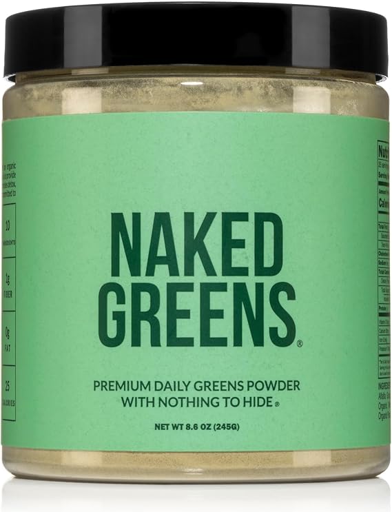 NAKED Super Greens Powder Organic Greens Supplement - Only 10 Premium Ingredients - Vegan, Non-GMO, Prebiotic and Probiotic - 35 Servings