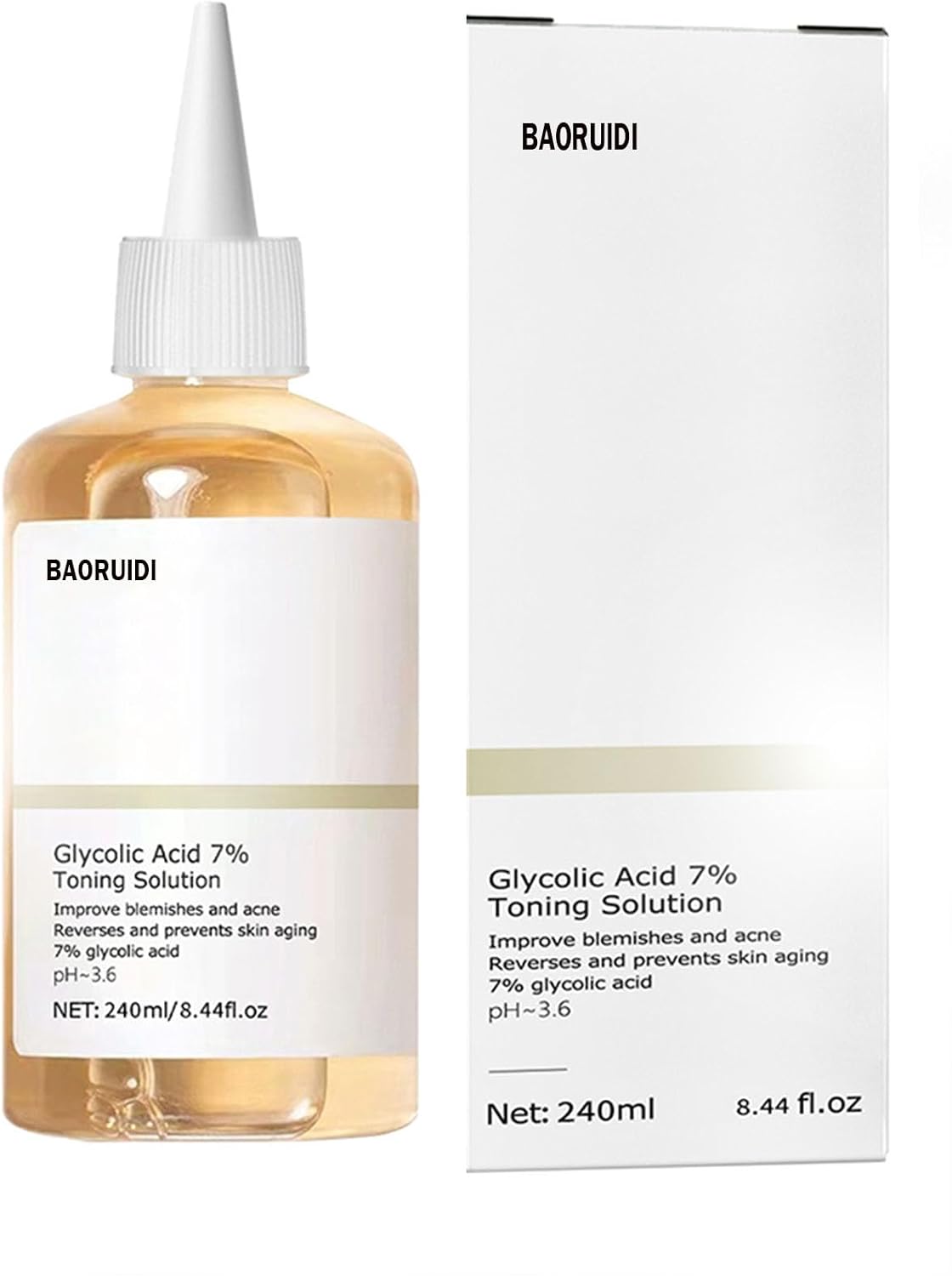 240ml Glycolic Acid 7% Exfoliating Toner，Glycolic Acid Ordinary Toner Keep Skin Moist Facial Exfoliation Hydrates Reduces Skin Blemishes