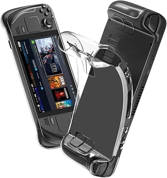 Case Compatible with Steam Deck Handheld, Shockproof and Anti-Scratch Design Transparent TPU Protective Case for Steam Deck Handheld,Transparent