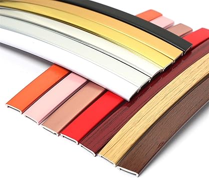 U-Shape Edge Banding 5m, PVC Self Adhesive Veneer Edging Trim, Peel and Stick Trim Molding, Flexible Mirror Border(Glossy Gold,11mm)