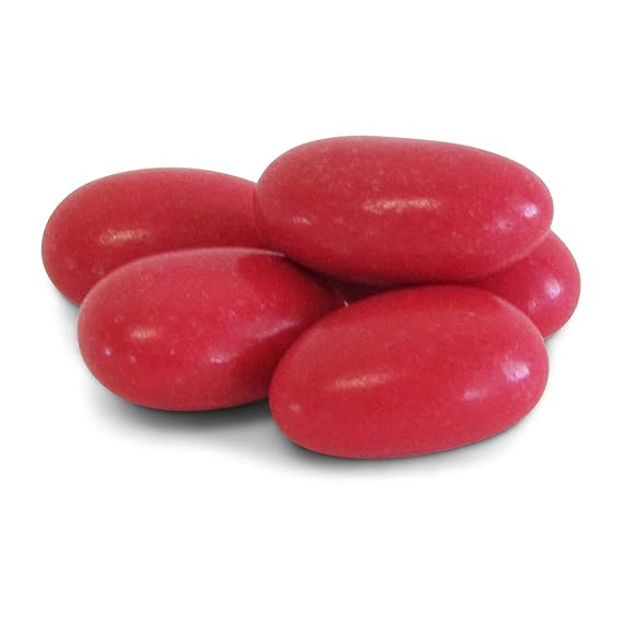 Red Jordan Almonds by Its Delish, 2 LBS Bulk | Sugared Almond Nut with Sweet Hard Candy Coating - Bulk Wedding Favors, Bridal and Baby Showers, Party Buffets - USA Made, Vegan & Kosher
