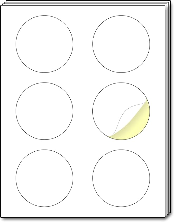 3 inch Round Labels Printable Circle Stickers - 8.5" x 11", 40 Sheets
