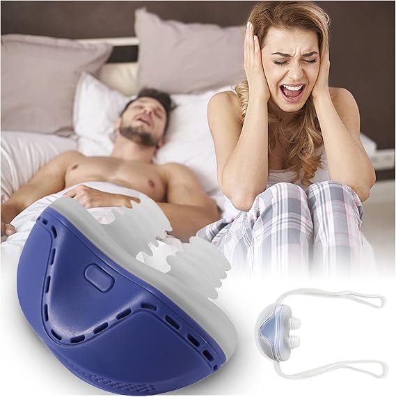 Anti-snoring Device,Electric Snore Stopper, Micro CPAP Sleep Apnea Machine Anti Snoring Electronic Device Adjustable Wind Speed Double Eddy Current to Improve Breathing and Sleep(Blue)