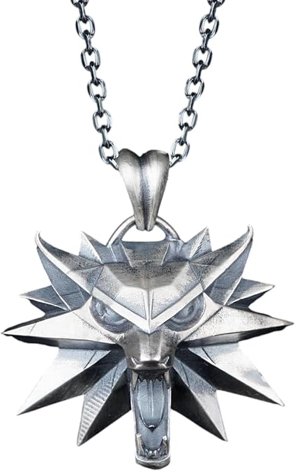925 Silver Wolf Pendant, Medieval Fantasy Necklace, 20 Inch Chain