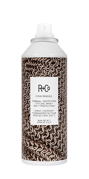 R+Co CHAINMAIL Thermal Protection Spray 3 Pack, Heat Protectant for Hair, Strengthens & Smooths, All Hair Types