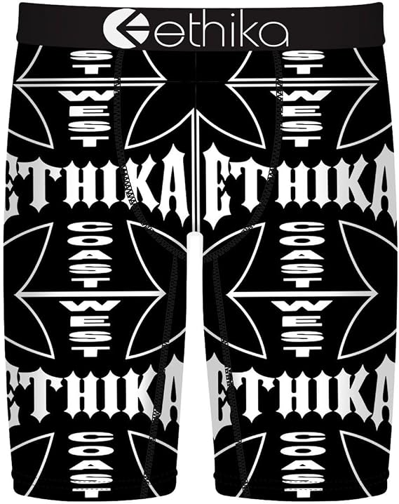 Ethika Men's Staple Boxer Brief, 4-Way Stretch with Signature - West Coast