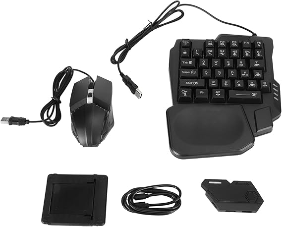 4 in 1 Gaming Keyboard Mouse and Converter Combo Pack, Keyboard Mouse Converter with K13 Keyboard G4 Mouse and Phone Stand for , for