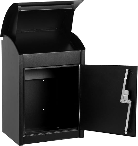 Package Delivery Box for Outside Parcel Drop Boxes for Outside Extra Large Mailbox for Parcel, Wall Mounted Lockable Delivery Box, Parcel Drop Box with Baffle Package Storage Box 1 Set